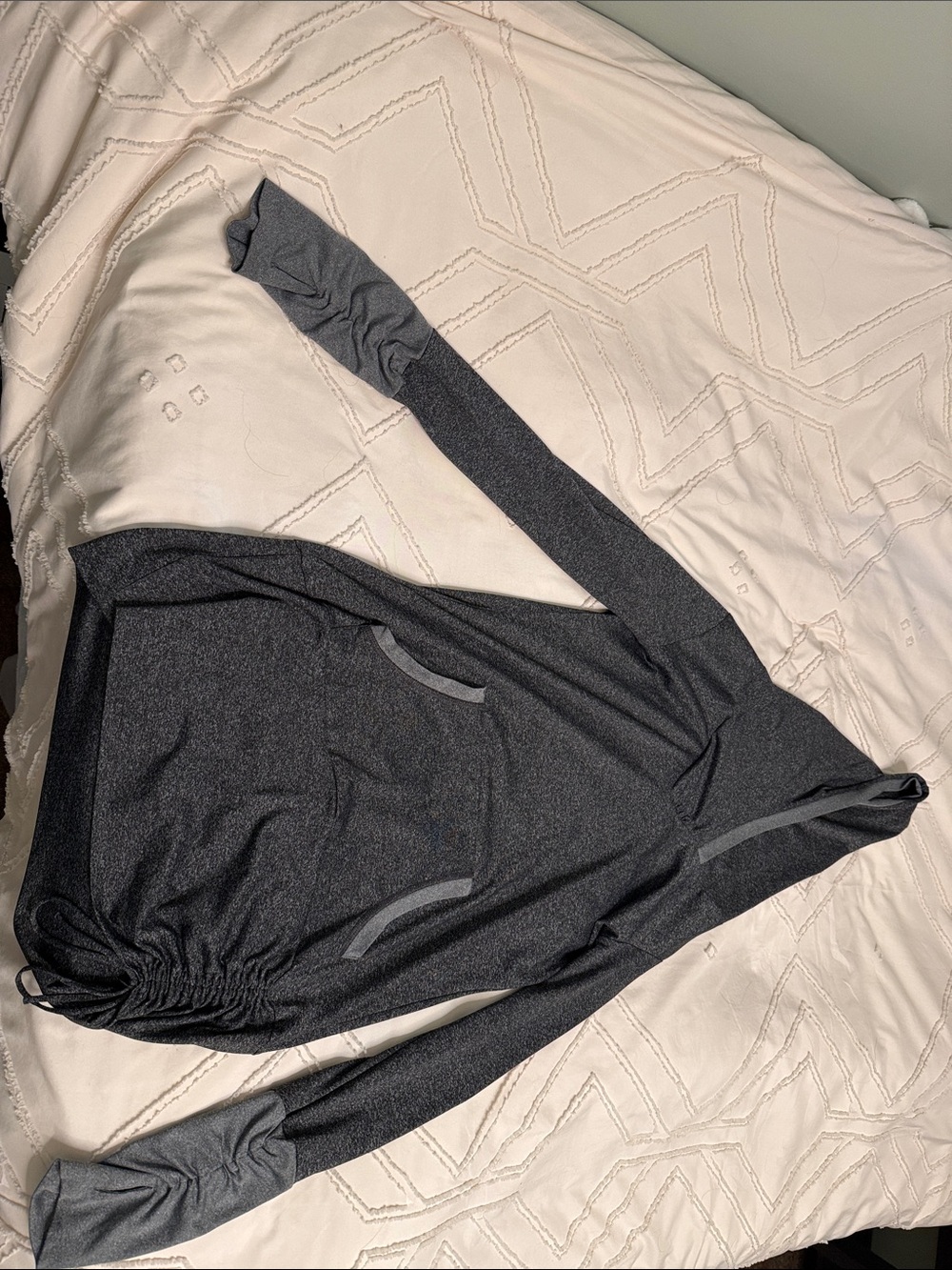 Maurices Dark Charcoal Gray Hooded Long Sleeve Top